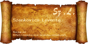 Szenkovics Levente névjegykártya